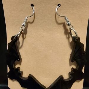 Black Bat Wing Earrings